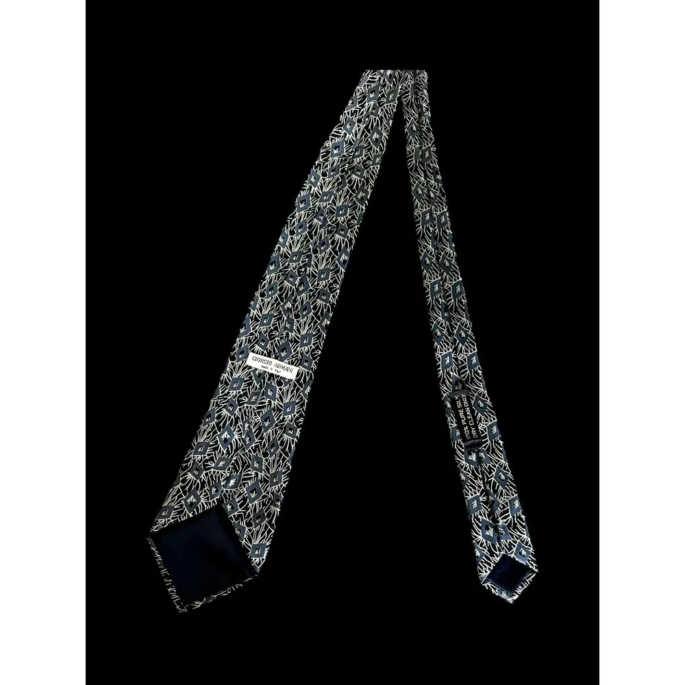 Giorgio‎ Armani Men's Blue Tie Silk Necktie Designer Italy Vintage